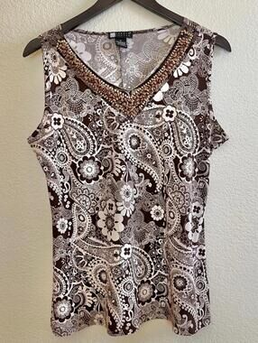Vintage Y2K paisley beaded bejeweled blouse